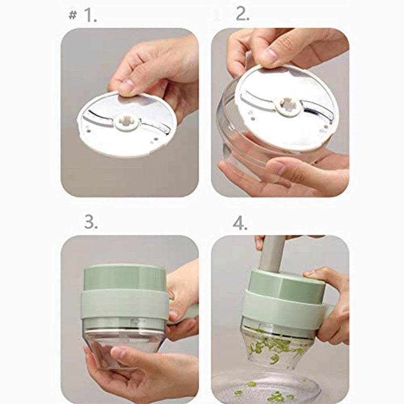 ChopMaster 4 in 1 Portable Electric Vegetable Cutter Set