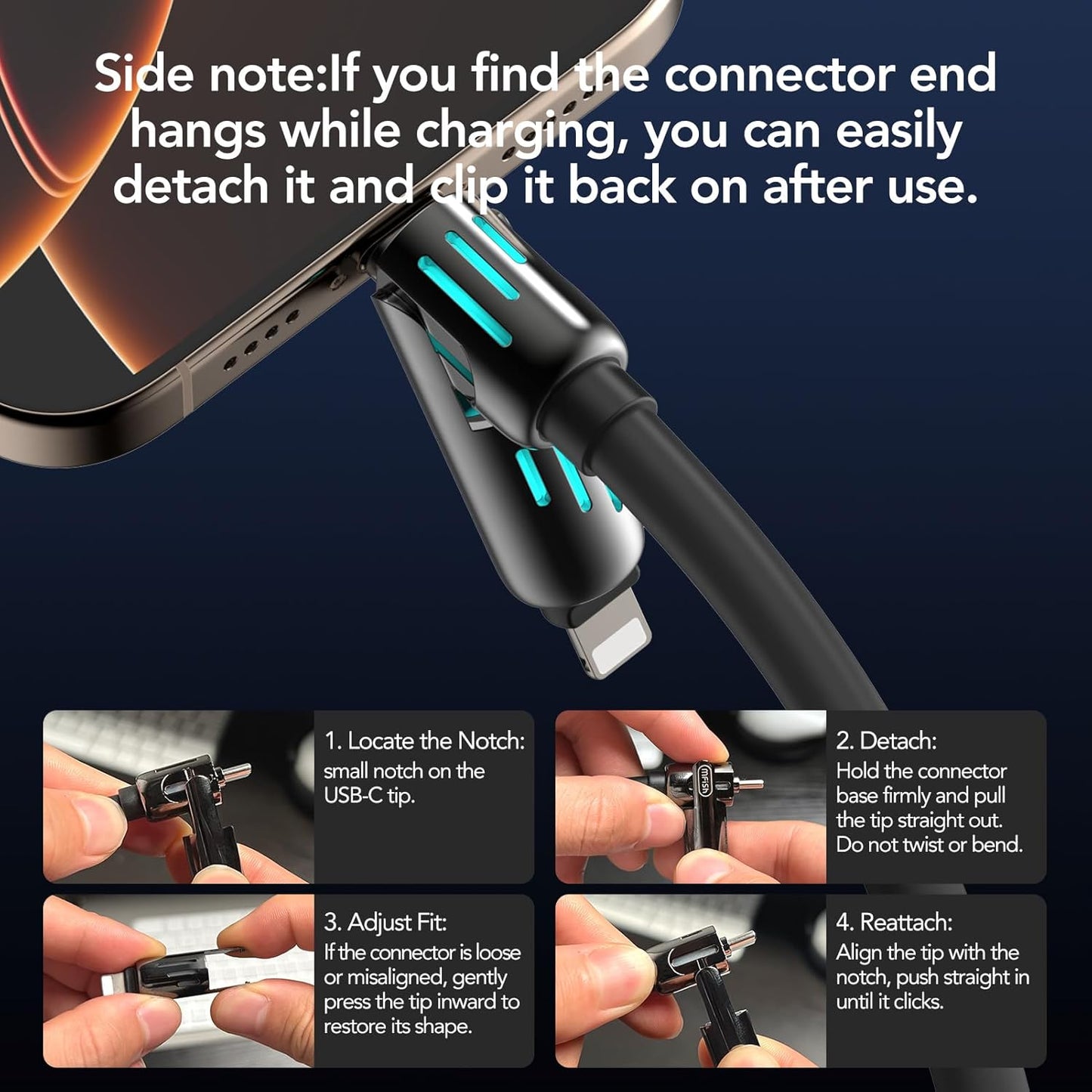ChargeMaster™ 240W 4-in-1 USB-C Fast Charging Cable  – Universal 4-Device Compatibility